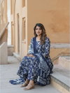 Navyblue Colour Rayon Printed Kurti With Pant Dupatta Bulk Orders In India Aaradhna 2054
